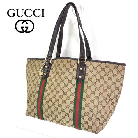 Yahooオークション Gucci Ggキャンバス ハンドバッグ レザー ゴール