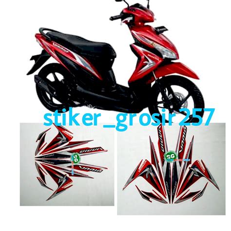 Jual Stiker Striping Lis Les Body Honda Vario Fi 110 Led 2014 2015 Merah Shopee Indonesia