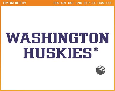 Washington Huskies Wordmark Logo College Sports Embroidery