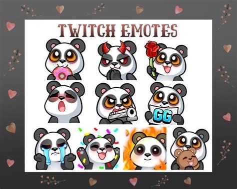 Panda Bear Twitch Emotes Pack Etsy Twitch Create Animation