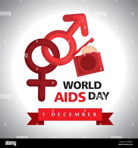 World Aids Day With Condoms Vector Illustration Design Stock Vector