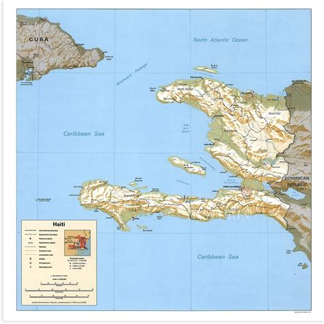 Buy HISTORIX Vintage 1994 Haiti Map Print - 24x24 Inch Republic of ...