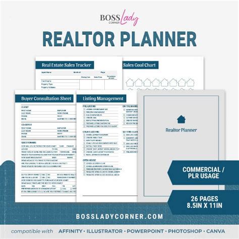 Realtor Planner For Real Estate Agents And Brokers Boss Lady Corner