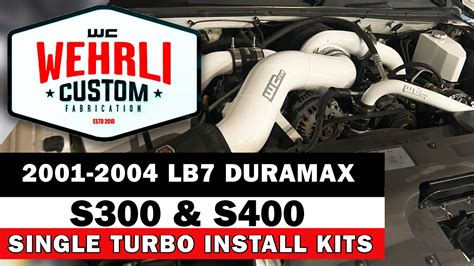 2001 2004 LB7 Duramax S300 S400 Single Turbo Install Kits YouTube