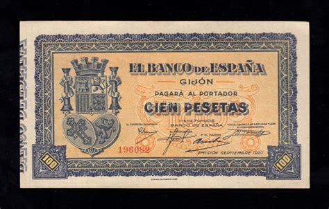 Banco de Gijón 1937 100 pesetas S C Felix Cuquerella