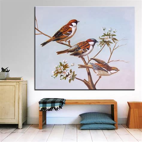 Aliexpress Buy Wall Art Wall Decor Wall Painting Two Sparrows