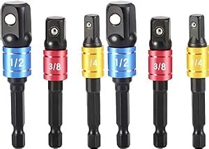 Amazon 6 Pieces Impact Grade Socket Adapter Extension Set Turns