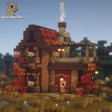 Minecraft Cozy Autumn Starter House Tutorial Minecraft Houses Minecraft House Designs Minecraft