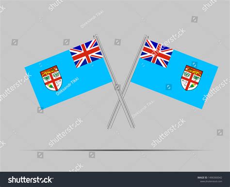 Two Metall Flagpole With National Flag Of Royalty Free Stock Vector