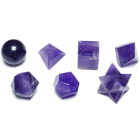 Amethyst Platonic Solids Pcs Set Sacret Geometry Set Nature S Crest