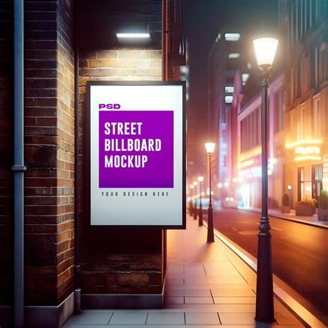 Premium PSD Street Billboard Mockup