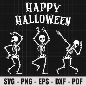 Happy Halloween Skeleton SVG File Funny Halloween SVG File Etsy