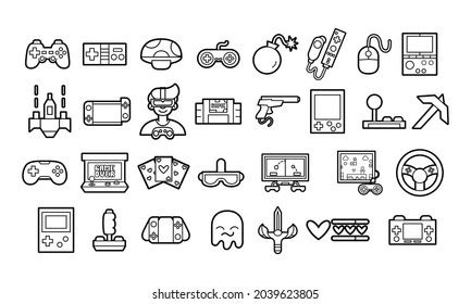 Set Joysticks Arcade Icons Vector Stock Vector Royalty Free