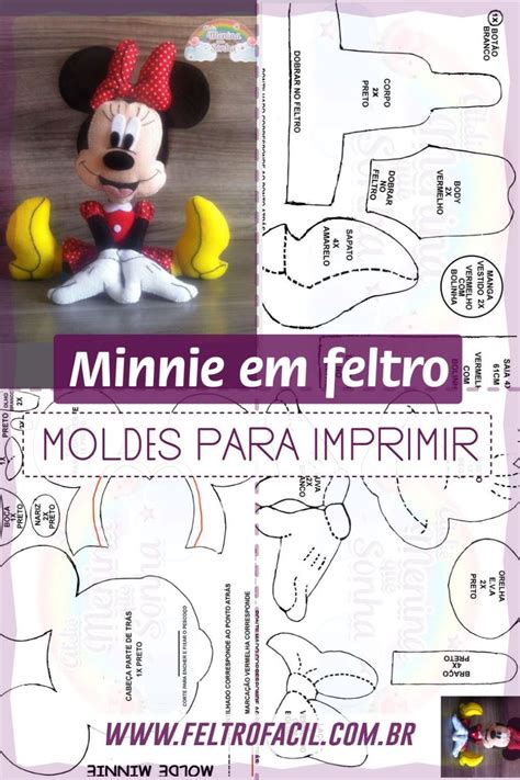 Minnie Em Feltro Molde Completo Para Imprimir Diy Fa A Voc Mesmo