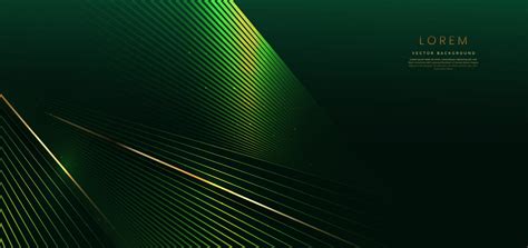 Abstract Elegant Dark Green Background With Golden Line And Lighting