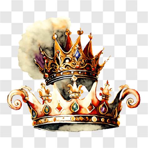 Download Watercolor Painting of Two Crowns PNG Online - Creative Fabrica