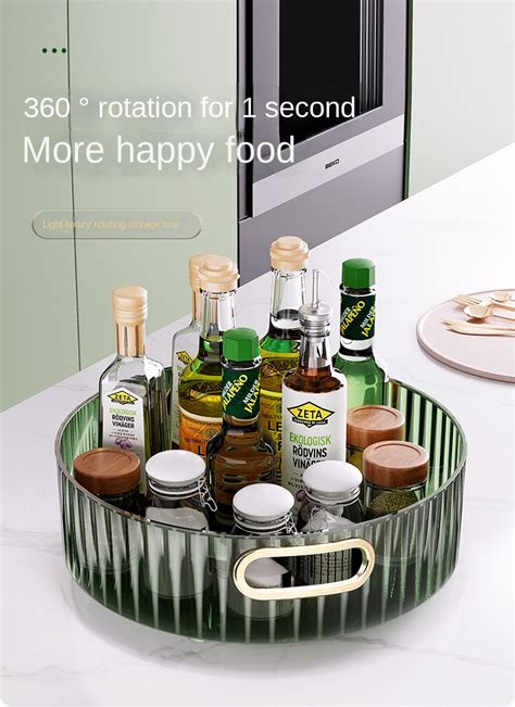 Lazy Susan Turntable Rotating Spice Rack Storage Tray For Spice Sorting