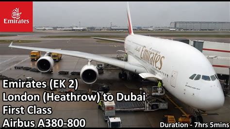 Emirates First Class London Heathrow To Dubai Ek Airbus A