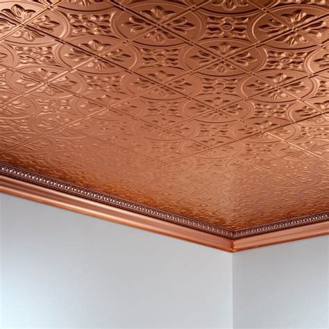 Fasade 48 In X 24 In Traditional 2 Polished Copper Patterned Surface