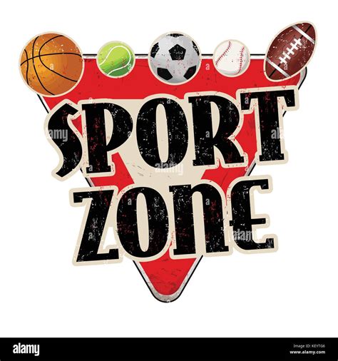 Sport Zone Vintage Rusty Metal Sign On A White Background Vector