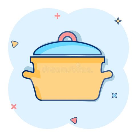 Vector Cartoon Cooking Pan Icon In Comic Style Kitchen Pot Concept