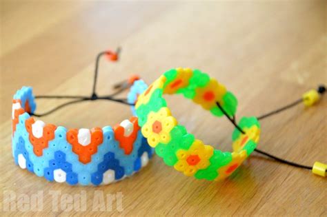 Hama Bead Perler Bead Bracelets Red Ted Arts Blog