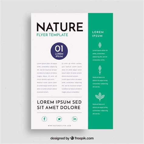 Plantilla de folleto de naturaleza con diseño plano Vector Gratis