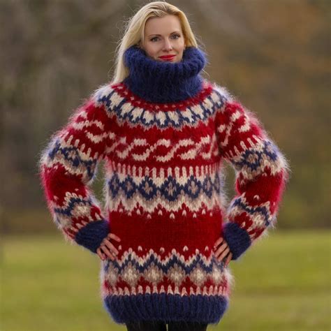 Extra thick Icelandic hand knitted mohair pullover Isländischer