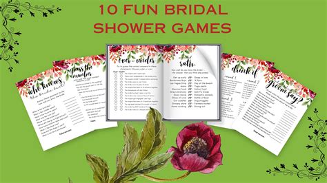 Bridal Printable Shower Games - Etsy