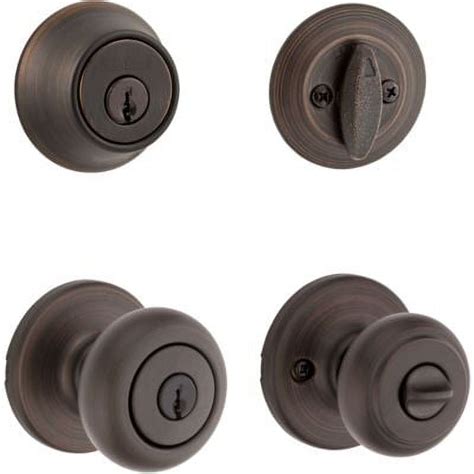 Kwikset 690 Cove Entry Knob And Single Cylinder Deadbolt Combo Pack In Venetian Bronze