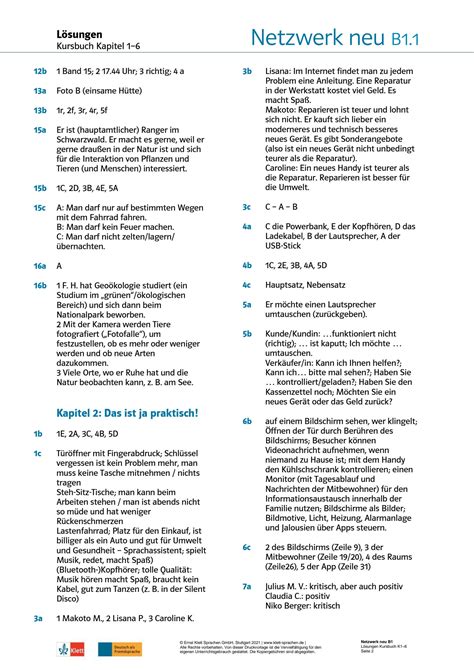 Solution Netzwerk Neu B L Sungen Kursbuch Kapitel Kapitel Gute