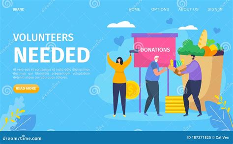 Volunteer Needed Cartoon Concept Vector Illustration People Charity