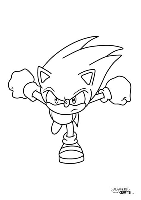 Sonic The Hedgehog Running Colouring Page Colouring Crafts