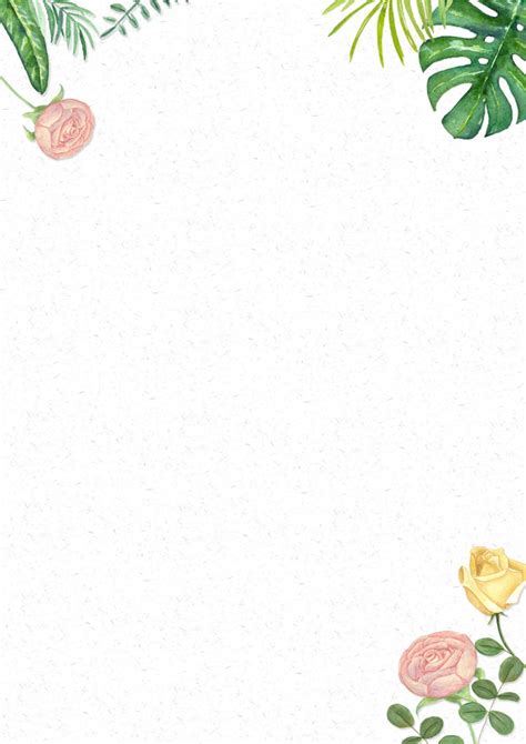 WORD Of Fresh Roses And Palm Letter Docx WPS Free Templates