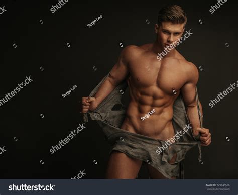 Muscular Naked Man Tearing Off His Stock Photo Shutterstock