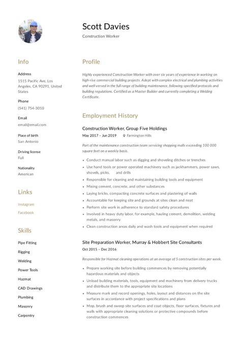 12 Construction Worker Resume Examples Pdf Format 2024