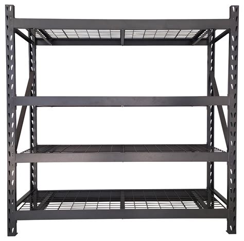 Metal Racking Bays 4 Tier Freestand Garage Shelving Boltless Rack Heavy