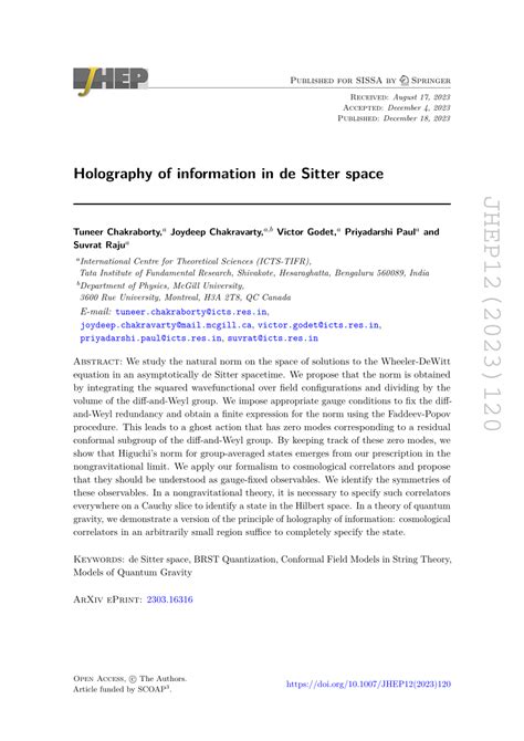 PDF Holography Of Information In De Sitter Space