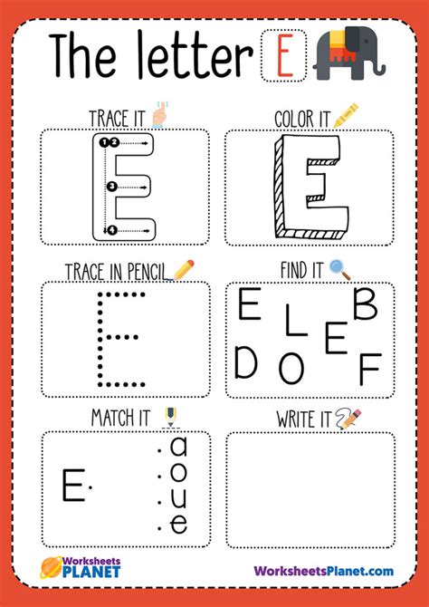 Letter E Worksheet