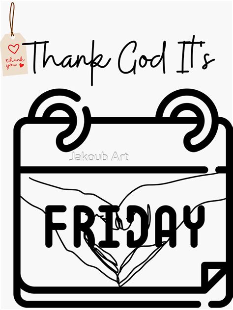 Friday Thank God It S Sticker For Sale By Eljakoub Redbubble