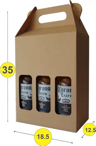 50 Caja Portabotella 6 Cerveza Boxlunch Sixpack Cartón Kraft Meses