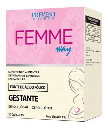 Suplemento En Cápsulas Prevent Pharma Femme Way Embarazada Sabor Neutro En Caja Pack X 30 U