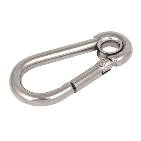 2" Length 304 Stainless Steel Carabiner Spring Snap Clip Hook Keychain - Walmart.com - Walmart.com