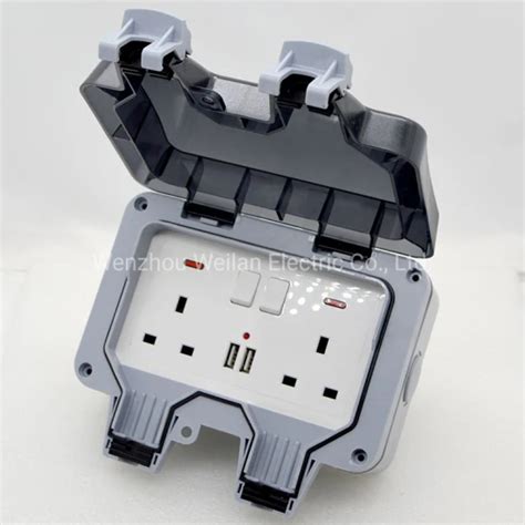 Weatherproof Waterproof Outdoor Wall Power Socket 16a Double Eu