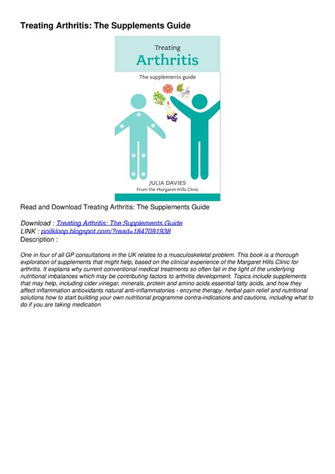 [PDF] DOWNLOAD FREE Treating Arthritis: The Supplements Guide ebooks