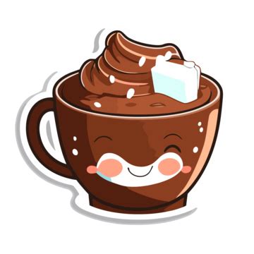 Cute Mugs Of Hot Chocolate Sticker Clipart Vector Cute Clipart