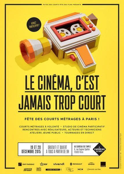 The Poster For The Film Le Cinema C Est Jamais Trop Court