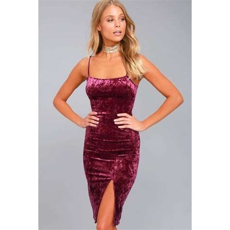 Made You Wink Plum Purple Velvet Bodycon Dress 42 Liked On Polyvore