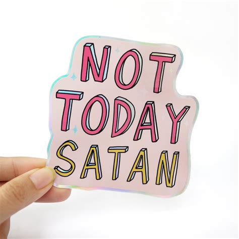 Not Today Satan Stickercute Scripture Stickerspink Etsy