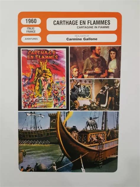 Carte Fiche Cinema 1960 Carthage En Flammes Pierre Brasseur Daniel Gélin Anne He Eur 2 50